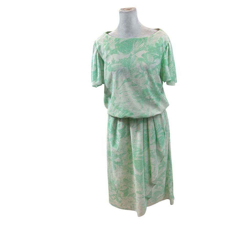 Ladies Vintage KR of NY FullPattern Tuck Waist Short‎ Sleeves Dress Size 15/16